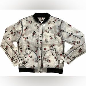 Disney Parks Mickey Mouse Transparent Frosted Bomber Rain Jacket